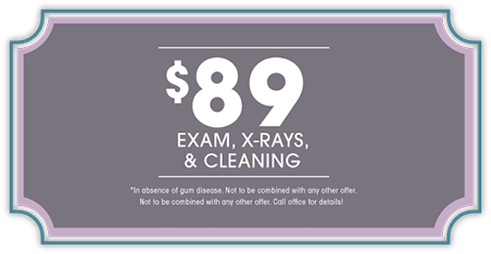 New Patient Gift: $89 exam, x-rays, and cleaning or free take-home whitening