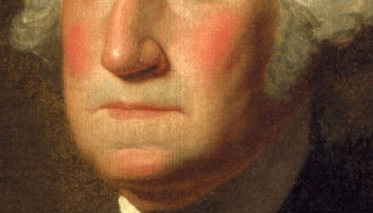 closeup of george washington's nose and mouth