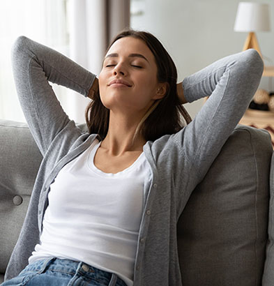 A woman relaxing