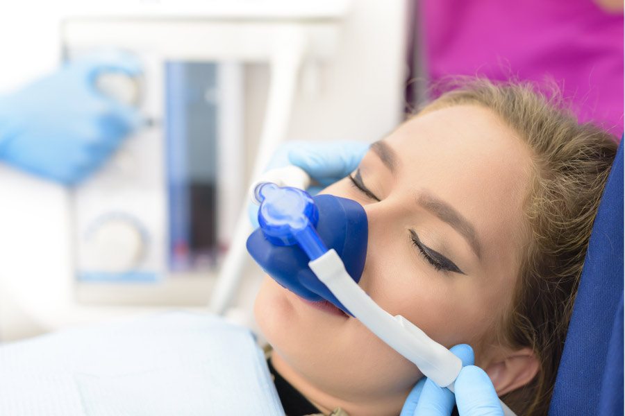 female dental patient undergoing sedation dentistry