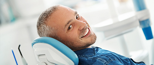 man in dental chair